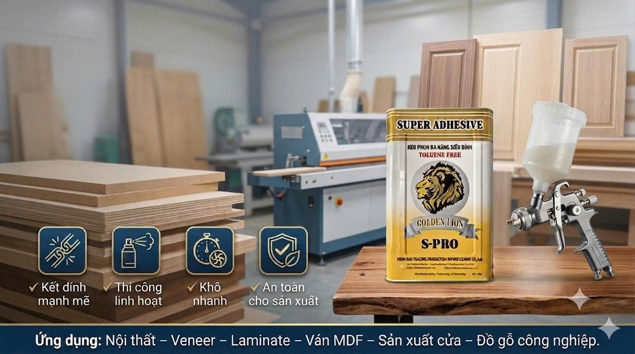 keo phun dán gỗ spro ứng dụng đa năng trong ngành gỗ